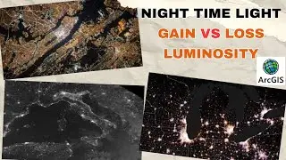 Night Time Light Gain VS Loss Luminoisity