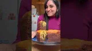 Budín marmolado fácil de mandarina y chocolate #receta #shortsvideo #recetas