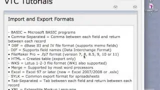 FileMaker Tutorial - 140 - Import and Export Defined