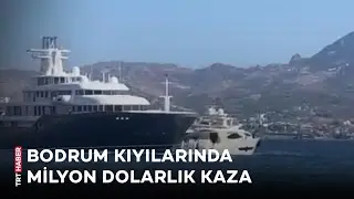 Bodrum'da süper yat, motoryata arkadan çarptı