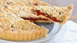Strawberry crumble pie | Tart with strawberries and sweet crumb ASMR Cooking