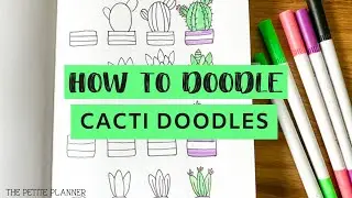🌵 HOW TO DOODLE 🌵 Learn to Draw Cacti Doodles & Cute Succulents (EASY DOODLES!!)