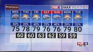 60% chance of rain Wednesday; high of 75