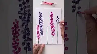 Ideas for drawing. Draw flowers with cotton swabs. 🌺