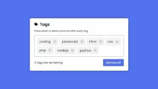 Add Tags Input Box in HTML CSS & JavaScript  Free source code