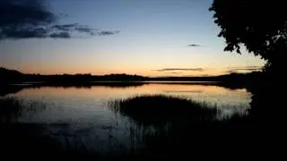Пансионат - Лесное-Рудня. Беларусь. Вид на озеро вечером.