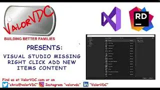 Visual Studio - Missing Content From Right-Click Menu
