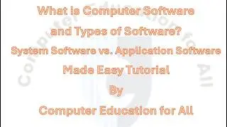 What is Computer Software and its types? | What is System Software? | What is Application Software?