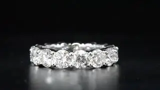 6.93ct Natural Round Cut Diamond Eternity Band - ALL GIA Certified