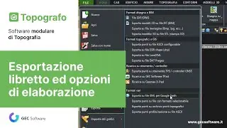 Topografo - Modulo T: Esportazione libretto e opzioni di elaborazione