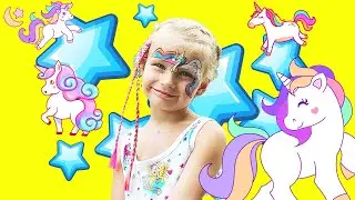 Макияж для принцессы.👑Рисунок Единорога.🦄Аквагрим для Алины.✨