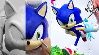 Making Modern Sonic & Wisps  / Cosclay Polymer Clay tutorial / Sonic Colors Ultimate [kiArt]
