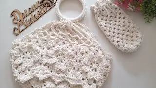 Bolsa de pratos de Crochê PARTE 01