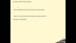 KD TAMILAN'S VIDEO AND BOOYAH APP LIVE TIMINGS