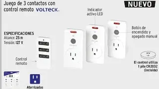 Contactos con control remoto Volteck 49489 (JCOR-3)