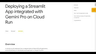 How to Deploy a Streamlit App Integrated with Gemini Pro on Cloud Run #gemini #qwiklabs