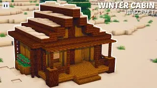 Minecraft : How to Build a Small Winter Cabin | Simple & Easy to Build