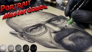 Realism Portrait Tattoo Tutorial | Soft Smooth Shading Greywash Masterclass 