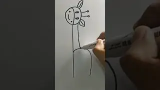 Drawing to Easy Giraffe Animal Cartoon character 