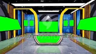 Virtual Set Green Screen 4K - News 77 Table
