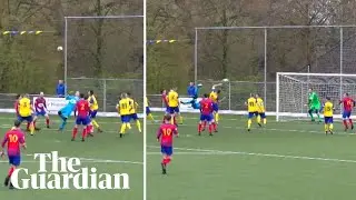 Goalkeeper scores stunning injury time goal with bicycle kick