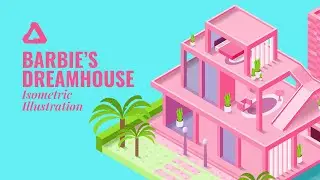 Making Barbie's Dreamhouse in Affinity Designer 2 - Isometric Vector Illustration - Speed Art