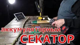 Аккумуляторный секатор. Очень удобный инструмент.