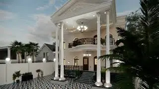 enscape walkthrough of Classic villa design using sketchup