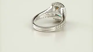 Cushion Diamond Ring Jewellery Render 360º Turning