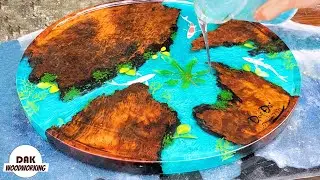 How to make Amazing Epoxy Resin Table - Koi Fish and Wood | Woodworking Art