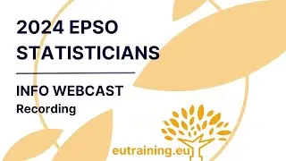 EPSO Statisticians 2024 | New Competition | Info Webcast
