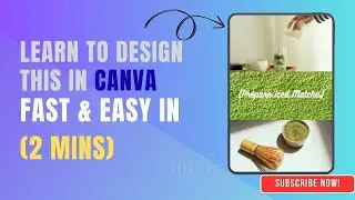 How to Make a Matcha-Inspired Pinterest Pin in Canva | Easy Tutorial in 2 Minutes