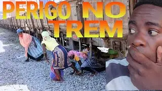 ULTRAPASSAGEM ASSUSTADORA NO CAMINHO DE FERRO NA PRESENÇA DE TREM EM NAMPULA,MOÇAMBIQUE ÁFRICA.