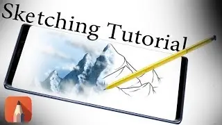 How to sketch a mountain with Autodesk Sketchbook Mobile (Note 9)