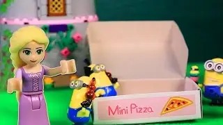 Миньоны привозят пиццу в башню Рапунцель | Minions deliver Pizza to Rapunzel | игрушки для детей