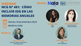 Webinar “NCG N°461: Cómo incluir ESG en las memorias anuales”