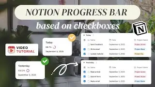 Create Notion Progress Bar (with formula) Based on Checkboxes | Best Relation Tutorial For Beginners