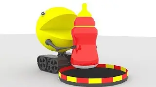 Learning Colors with 3D Pacman slide down Lollipop for Kids-Camkids 3DTv