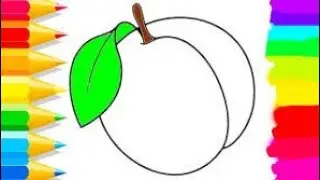 Drawing a peach for kids | bolalar uchun shaftoli rasmini chizish