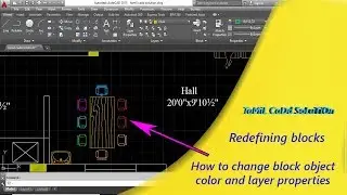 AutoCAD Redefining Blocks Or How To Change Block Object  Color and Block Layer Properties -- Tamil