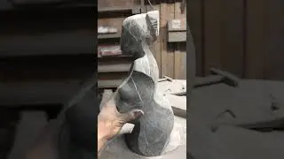 Stone Sculpture “Expecting” pregnant Female Figure