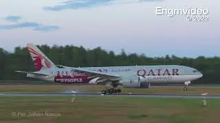 Qatar Airways Cargo Boeing 777-FDZ fresh paint logo Moved by People