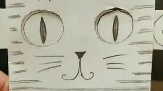 Глазастый котик. Оригами. Глазастый котик из обычного листа А4. Поделки своими руками.