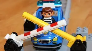 Car toys video for kids about police train: Barrier