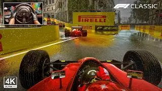Alain Prost's Ferrari 641 / F1-90 V12 - Azerbaijan GP BAKU | F1 Classic Steering Wheel Gameplay