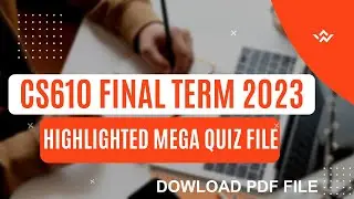 CS610 Final Term Preparation 2023 |Mega Quiz File |CS610 Final Term Spring 2023 | CS610 MCQ`s File