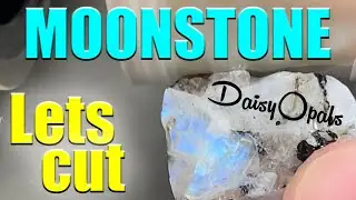 Lets cut some Moonstone into a beautiful teardrop Cabochon!