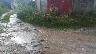 Приехал в гаражи после дождя.