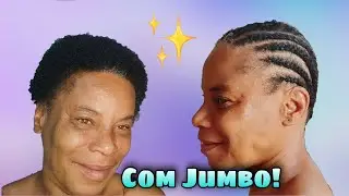 COMO FAZER TRANÇA  RAIZ EM CABELO CURTO *alimentada com jumbo* / parte #1
