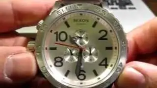 NIXON 51-30 Chronograph Mens XL Watch Silver/Brown Leather Review